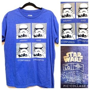 Star Wars Storm Trooper moods T-shirt, blue, Large
